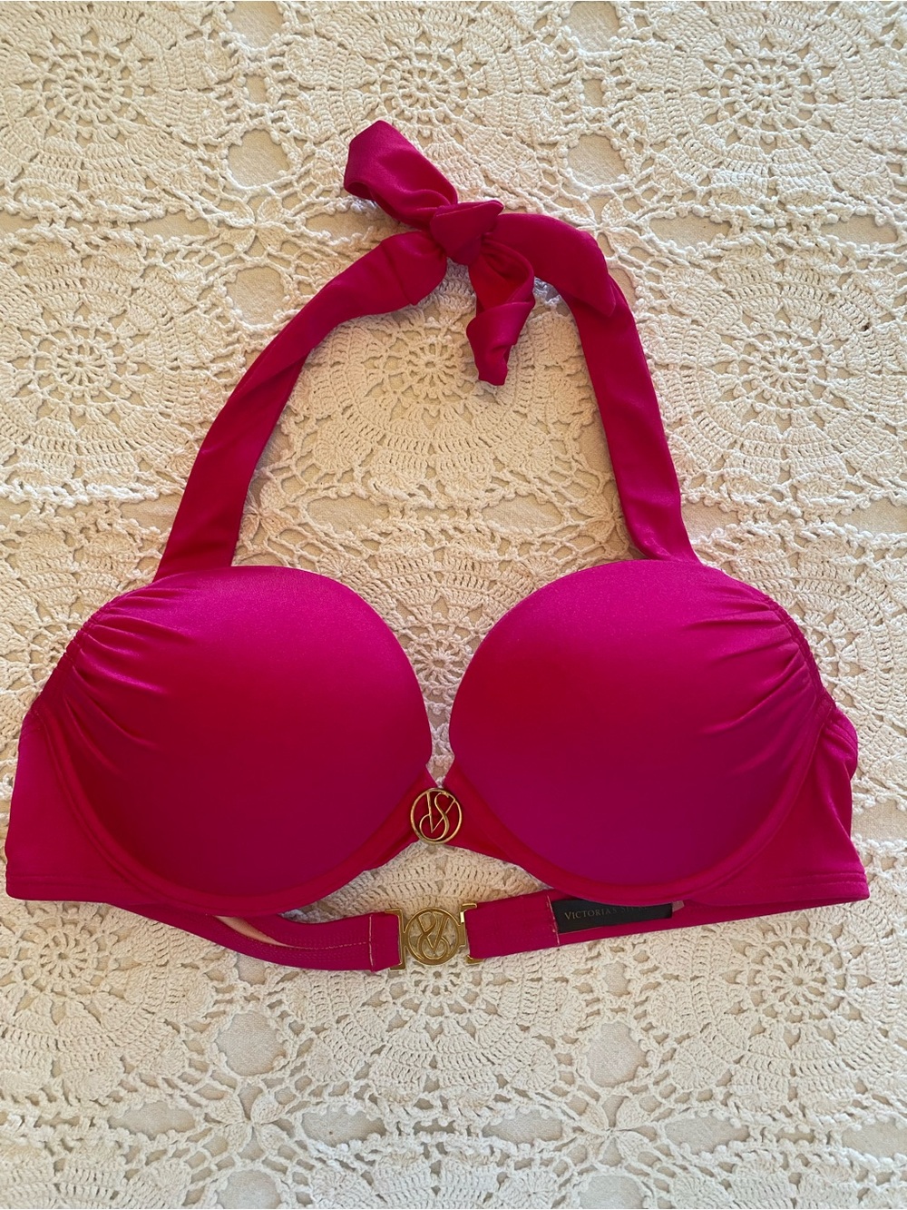 VTG Victoria’s Secret Swim 2011 Hot Pink  "Beach Sexy Miraculous" Bikini Top 36B